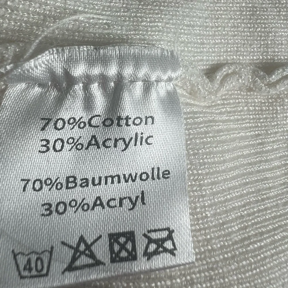 Belle Poque Cream Short Sleeve‎ Sweater Cardigan XL - Picture 5 of 5